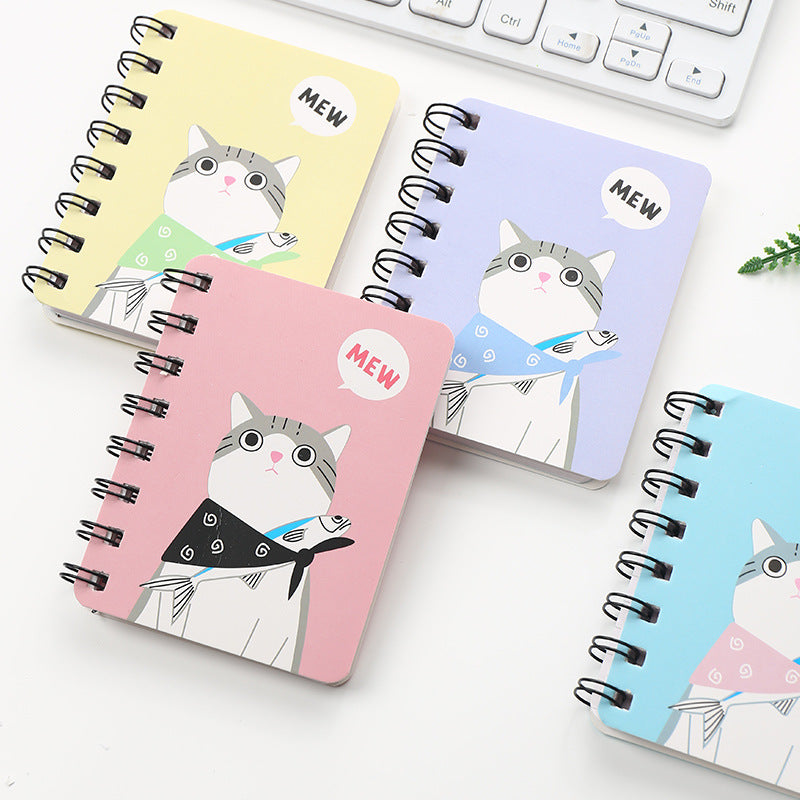 Kawaii Cartoon Cat Small Coil Notebook