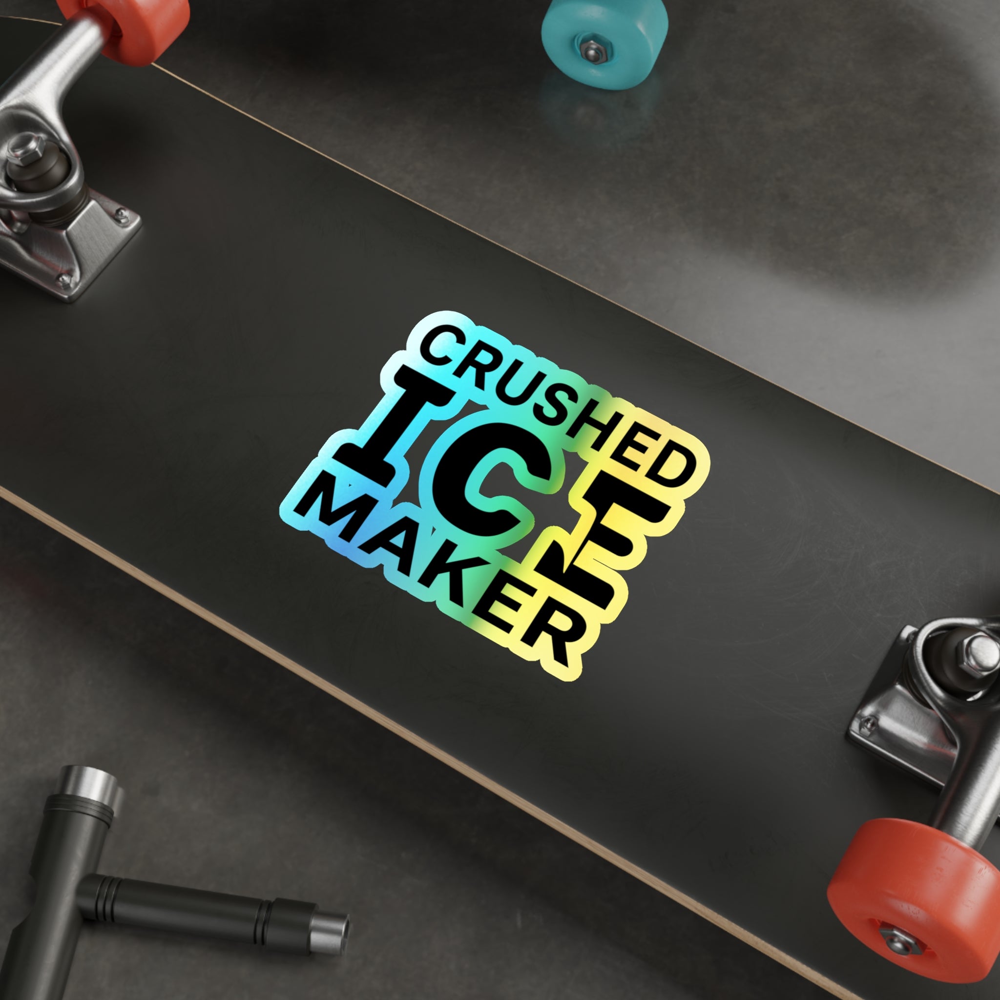 "Crushed Ice Maker" Holographic Die-cut Sticker