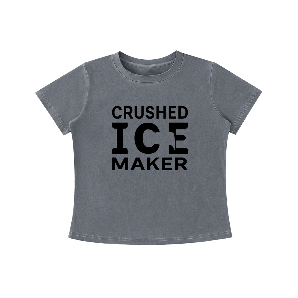 "Crushed Ice Maker" Vintage Wash Slim Fit T