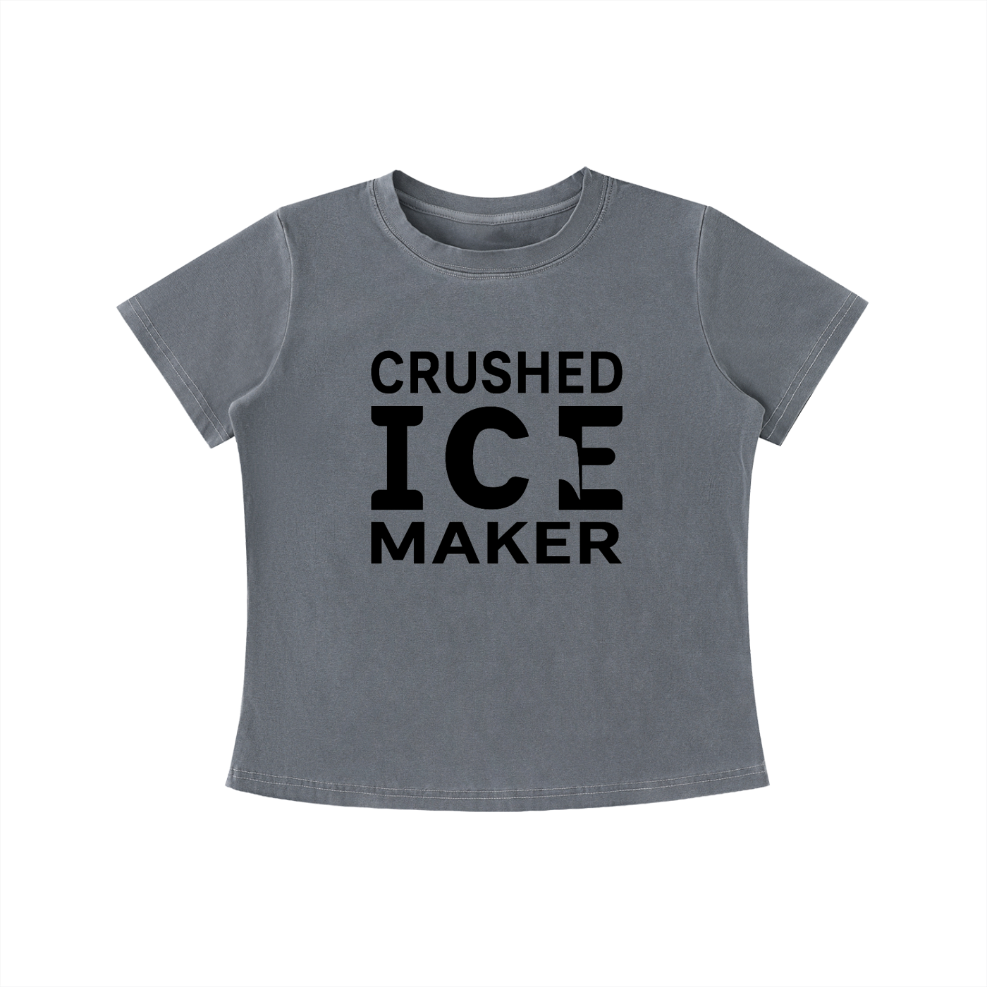 "Crushed Ice Maker" Vintage Wash Slim Fit T