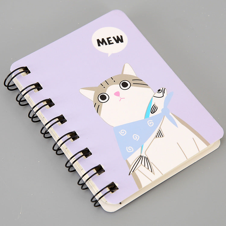 Kawaii Cartoon Cat Small Coil Notebook