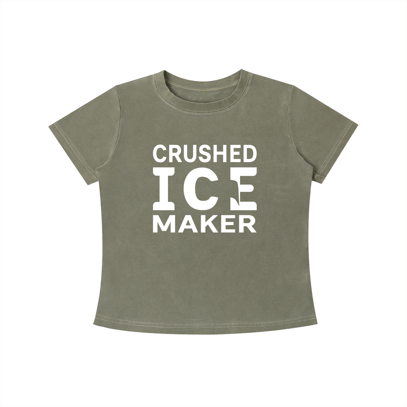 "Crushed Ice Maker" Vintage Wash Slim Fit T