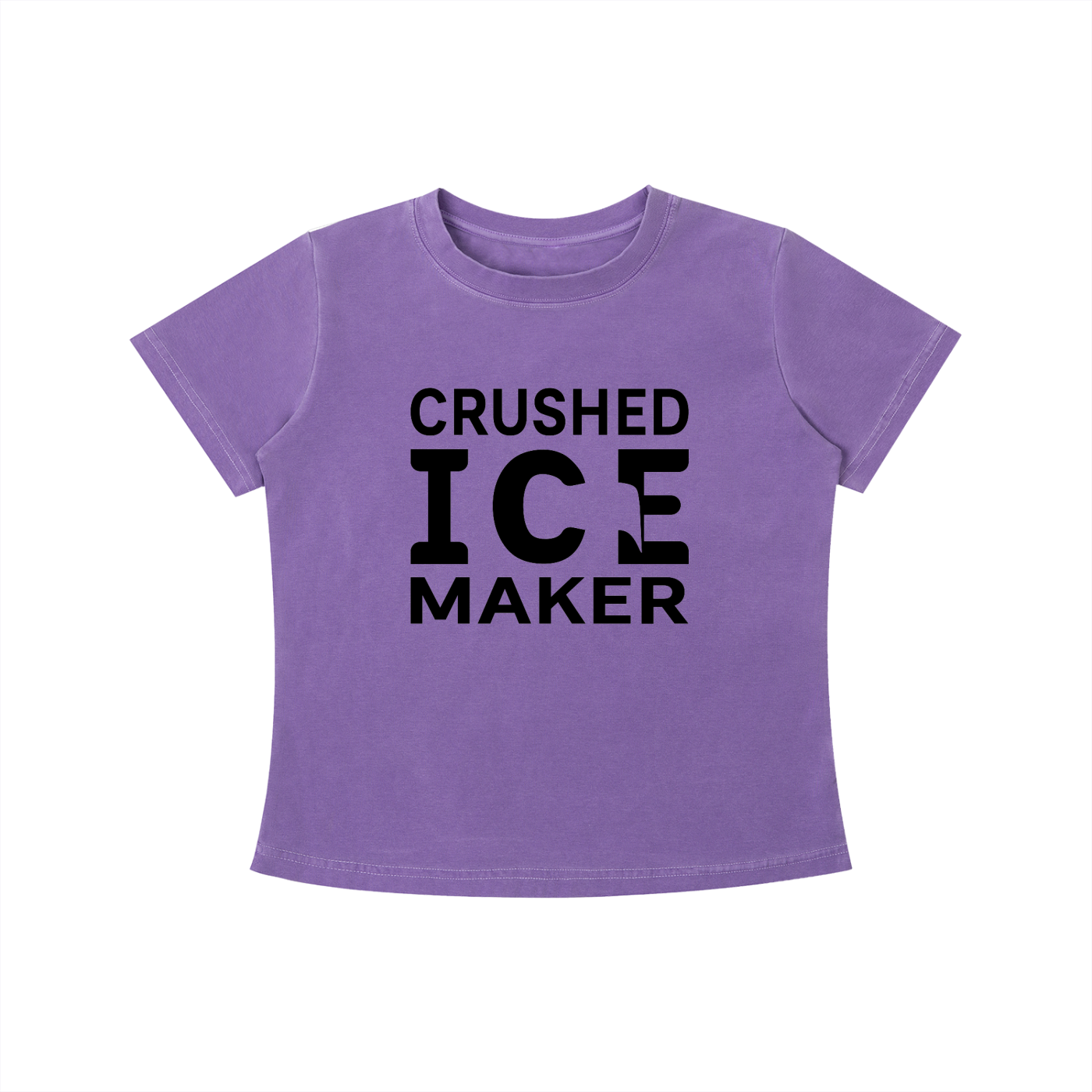 "Crushed Ice Maker" Vintage Wash Slim Fit T