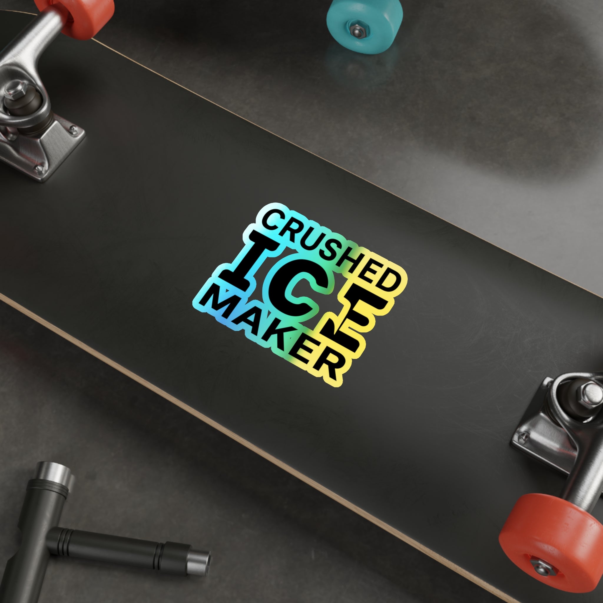 "Crushed Ice Maker" Holographic Die-cut Sticker