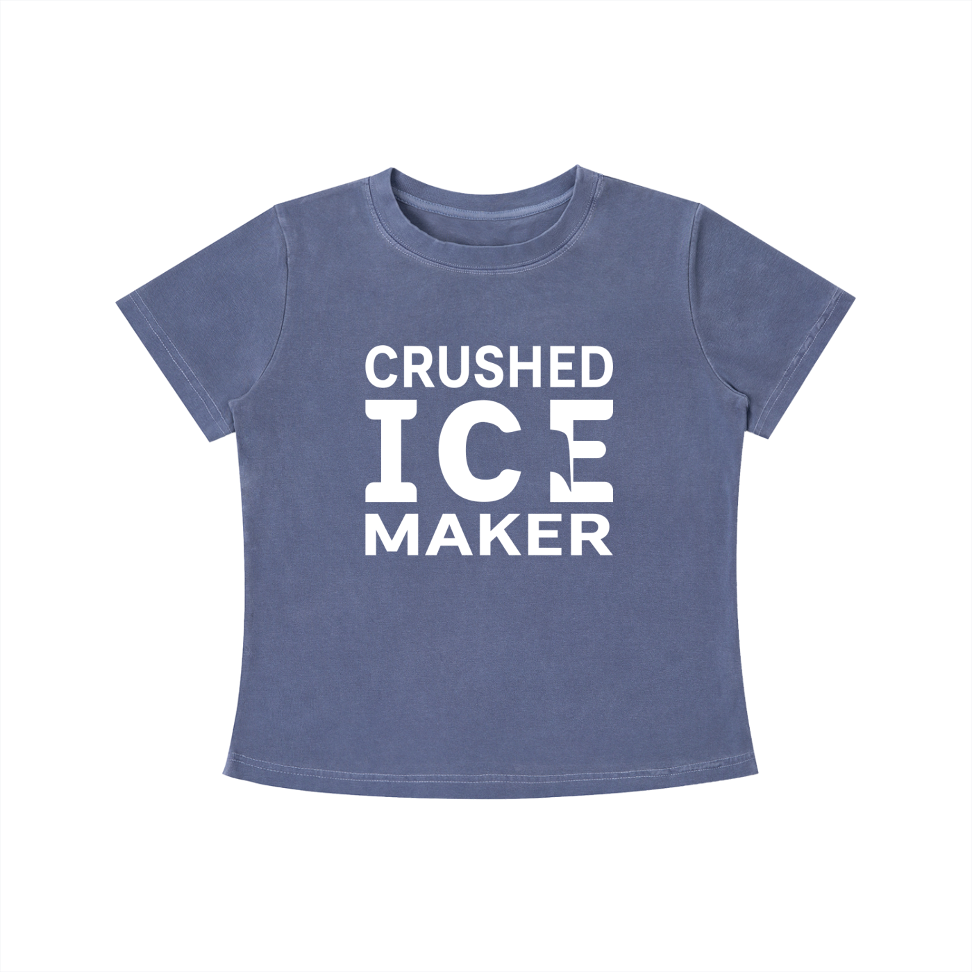 "Crushed Ice Maker" Vintage Wash Slim Fit T