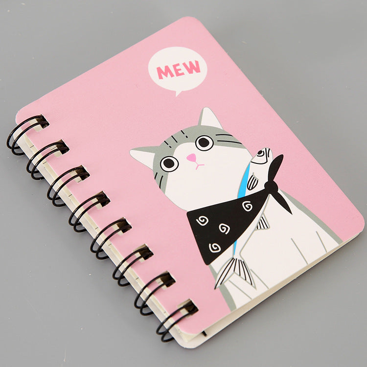 Kawaii Cartoon Cat Small Coil Notebook