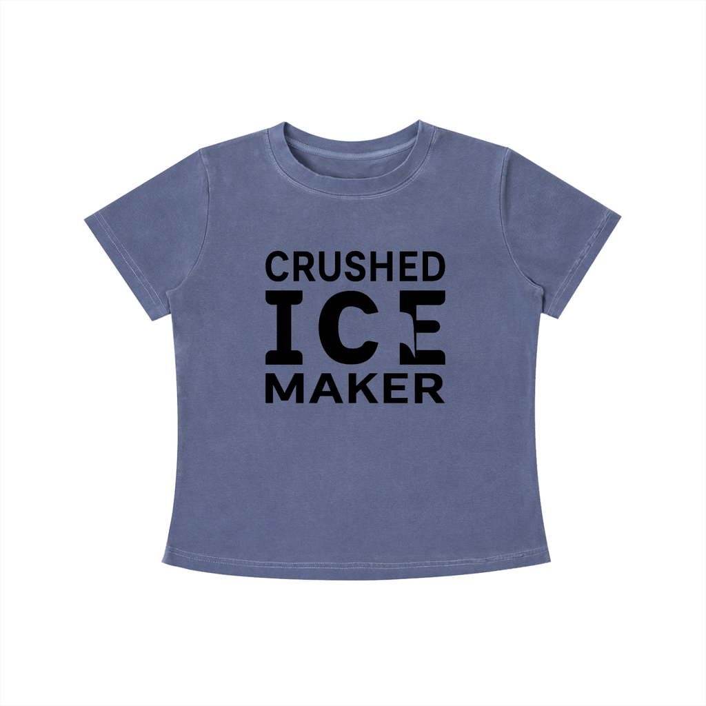 "Crushed Ice Maker" Vintage Wash Slim Fit T