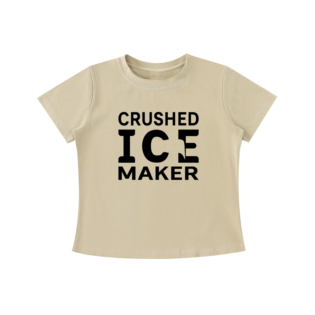 "Crushed Ice Maker" Vintage Wash Slim Fit T