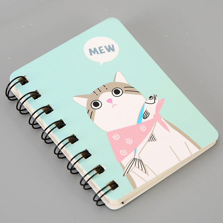 Kawaii Cartoon Cat Small Coil Notebook