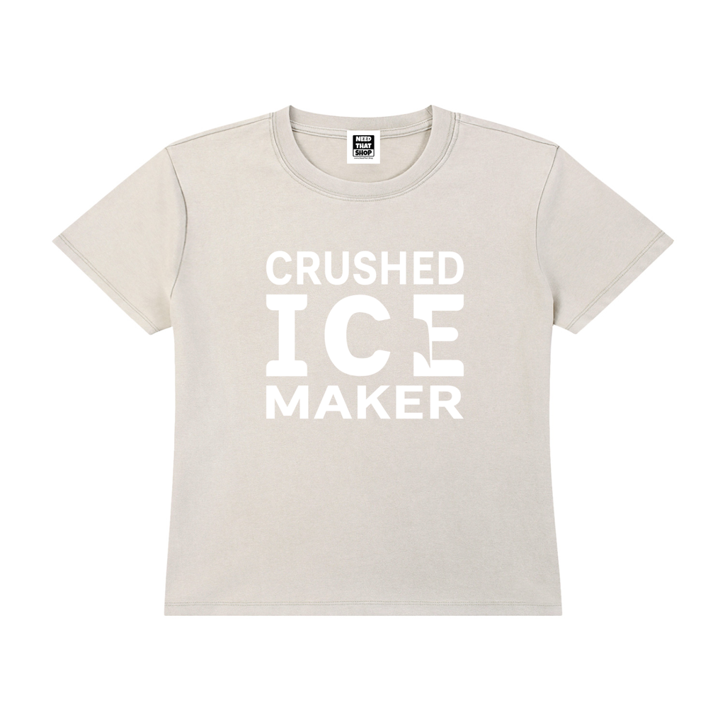 "Crushed Ice Maker" Vintage Wash Drop Shoulder T