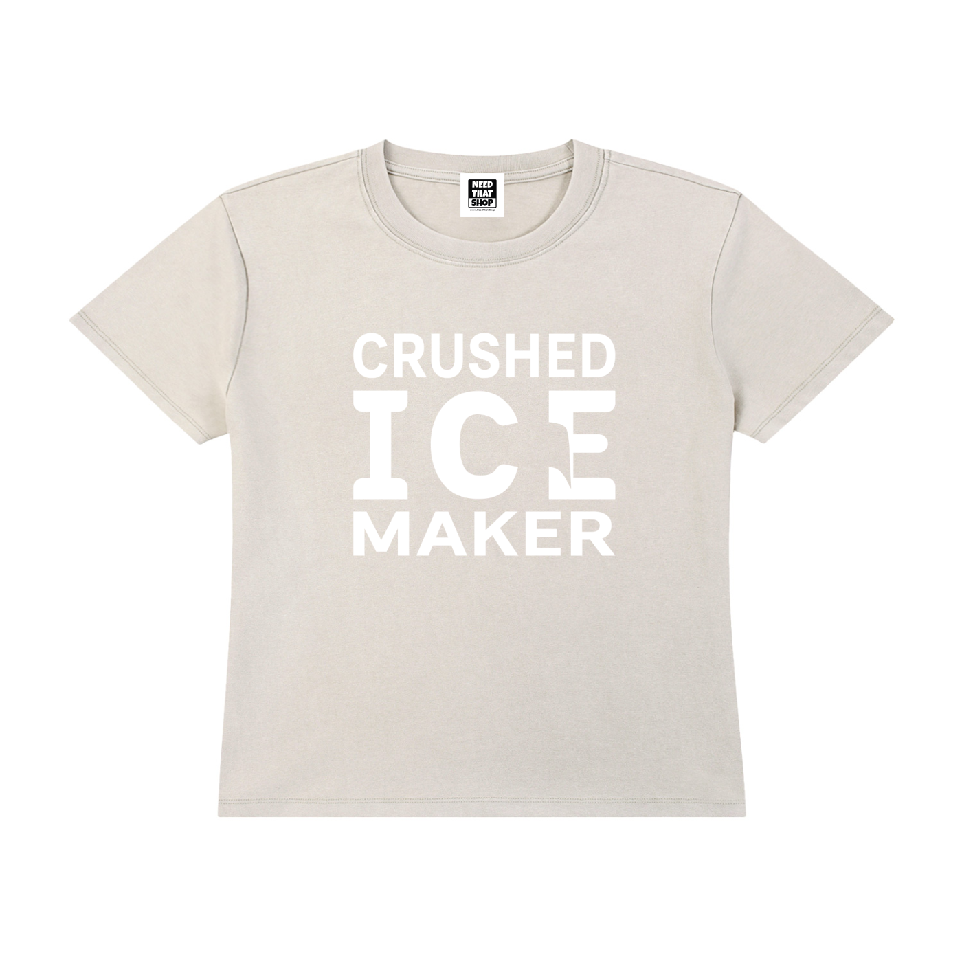 "Crushed Ice Maker" Vintage Wash Drop Shoulder T