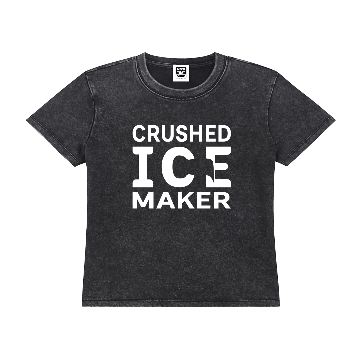 "Crushed Ice Maker" Vintage Wash Drop Shoulder T