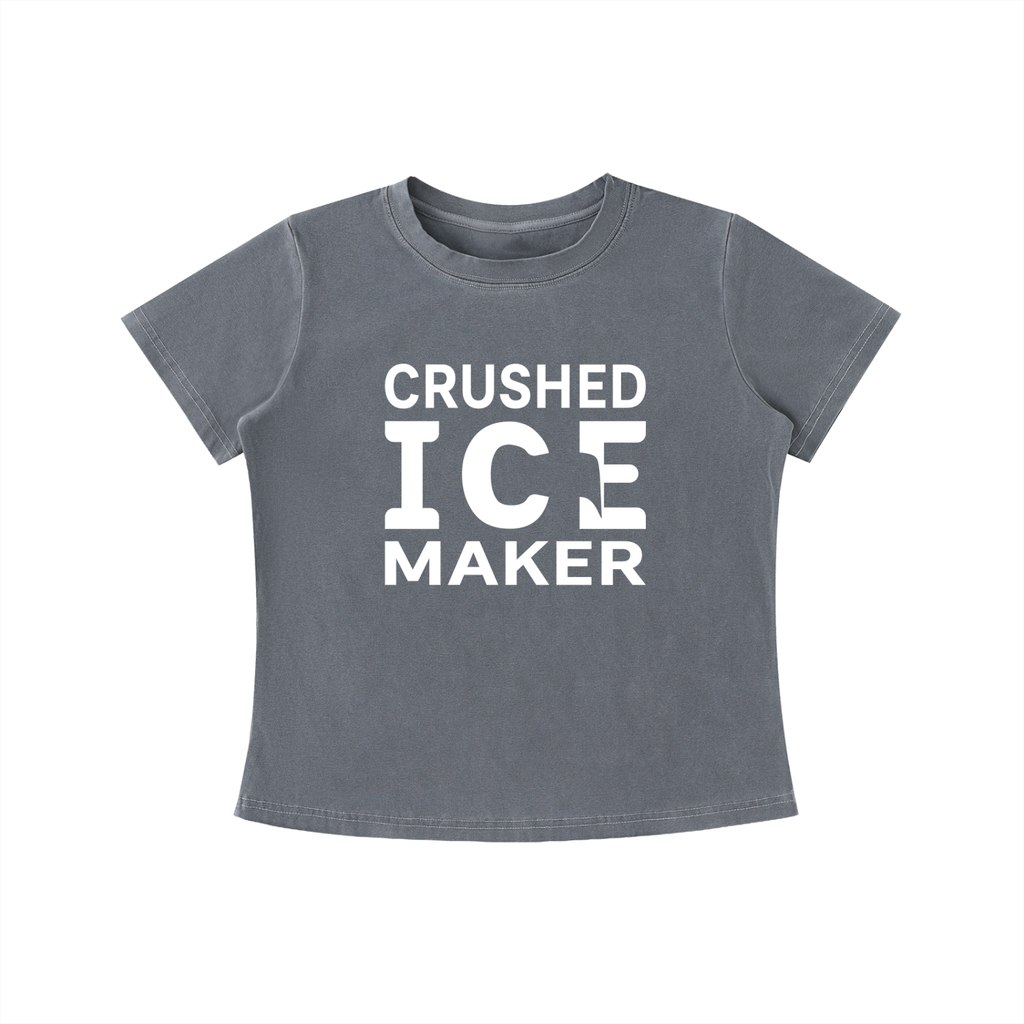 "Crushed Ice Maker" Vintage Wash Slim Fit T
