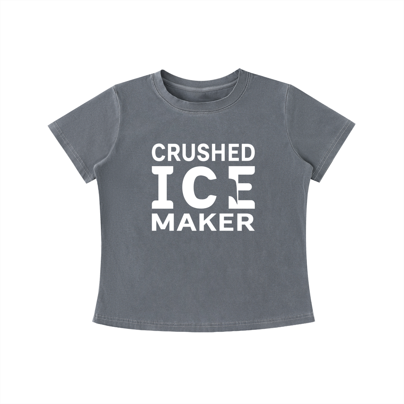 "Crushed Ice Maker" Vintage Wash Slim Fit T