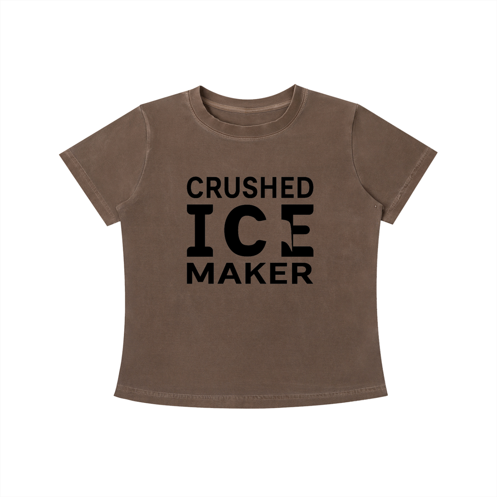 "Crushed Ice Maker" Vintage Wash Slim Fit T