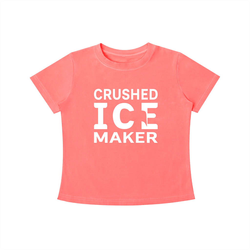 "Crushed Ice Maker" Vintage Wash Slim Fit T