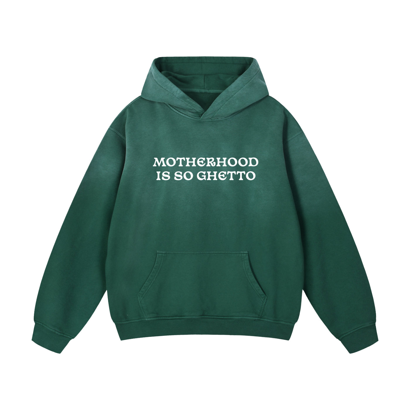 "Motherhood Is So Ghetto" Heavyweight Sunfade Oversized Hoodie