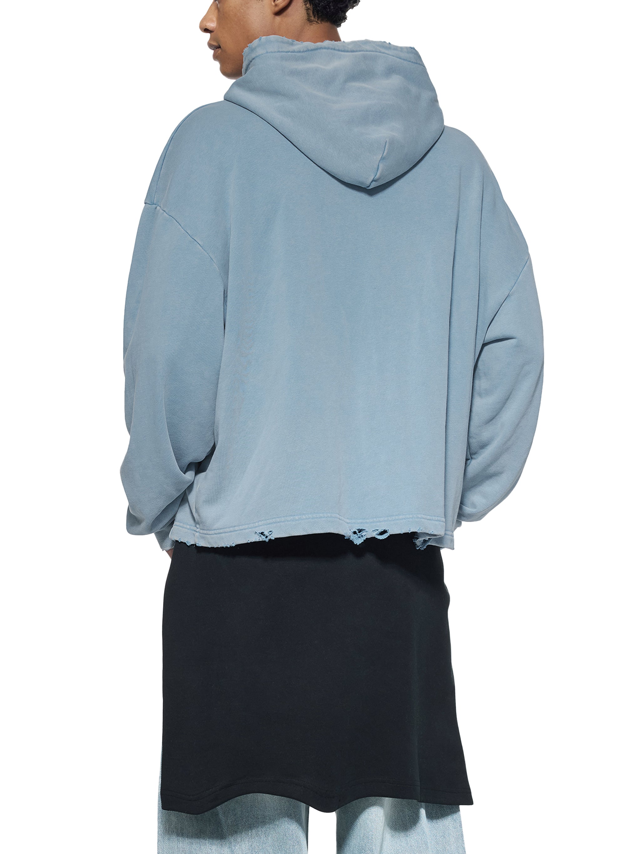 "Motherhood Is So Ghetto" Vintage Washed Frayed-Hem Hoodie